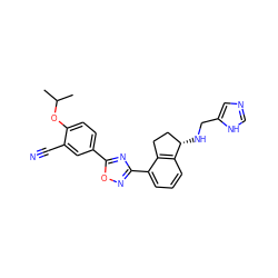 CC(C)Oc1ccc(-c2nc(-c3cccc4c3CC[C@@H]4NCc3cnc[nH]3)no2)cc1C#N ZINC000198845935