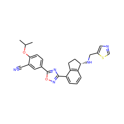 CC(C)Oc1ccc(-c2nc(-c3cccc4c3CC[C@@H]4NCc3cncs3)no2)cc1C#N ZINC000198813926