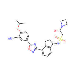 CC(C)Oc1ccc(-c2nc(-c3cccc4c3CC[C@@H]4NS(=O)(=O)CC(=O)N3CCC3)no2)cc1C#N ZINC000202707523