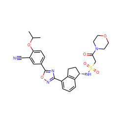 CC(C)Oc1ccc(-c2nc(-c3cccc4c3CC[C@@H]4NS(=O)(=O)CC(=O)N3CCOCC3)no2)cc1C#N ZINC000202708737