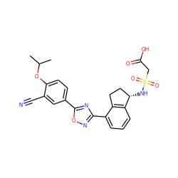 CC(C)Oc1ccc(-c2nc(-c3cccc4c3CC[C@@H]4NS(=O)(=O)CC(=O)O)no2)cc1C#N ZINC000117389126