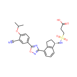 CC(C)Oc1ccc(-c2nc(-c3cccc4c3CC[C@@H]4NS(=O)(=O)CCC(=O)O)no2)cc1C#N ZINC000202707982