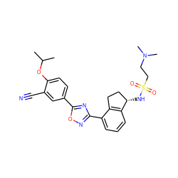 CC(C)Oc1ccc(-c2nc(-c3cccc4c3CC[C@@H]4NS(=O)(=O)CCN(C)C)no2)cc1C#N ZINC000118266194