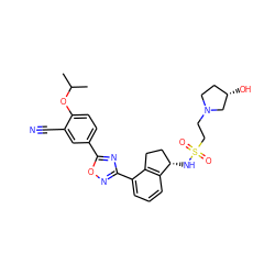 CC(C)Oc1ccc(-c2nc(-c3cccc4c3CC[C@@H]4NS(=O)(=O)CCN3CC[C@H](O)C3)no2)cc1C#N ZINC000198822160