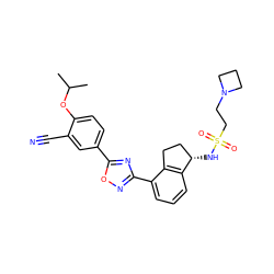 CC(C)Oc1ccc(-c2nc(-c3cccc4c3CC[C@@H]4NS(=O)(=O)CCN3CCC3)no2)cc1C#N ZINC000198817831