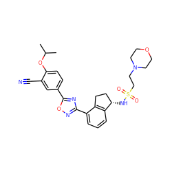 CC(C)Oc1ccc(-c2nc(-c3cccc4c3CC[C@@H]4NS(=O)(=O)CCN3CCOCC3)no2)cc1C#N ZINC000202710448