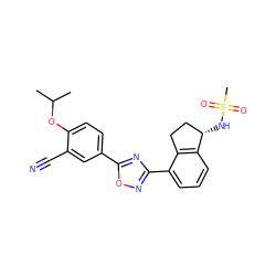 CC(C)Oc1ccc(-c2nc(-c3cccc4c3CC[C@@H]4NS(C)(=O)=O)no2)cc1C#N ZINC000117410355