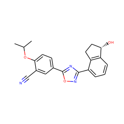 CC(C)Oc1ccc(-c2nc(-c3cccc4c3CC[C@@H]4O)no2)cc1C#N ZINC000117381984