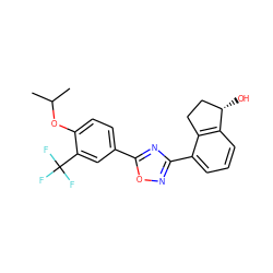 CC(C)Oc1ccc(-c2nc(-c3cccc4c3CC[C@@H]4O)no2)cc1C(F)(F)F ZINC000116109942