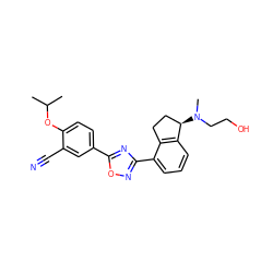 CC(C)Oc1ccc(-c2nc(-c3cccc4c3CC[C@H]4N(C)CCO)no2)cc1C#N ZINC000202712636