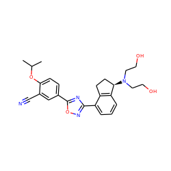 CC(C)Oc1ccc(-c2nc(-c3cccc4c3CC[C@H]4N(CCO)CCO)no2)cc1C#N ZINC000202710757