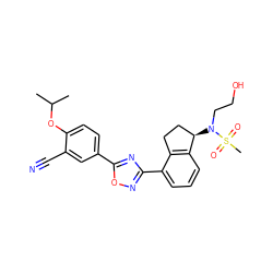 CC(C)Oc1ccc(-c2nc(-c3cccc4c3CC[C@H]4N(CCO)S(C)(=O)=O)no2)cc1C#N ZINC000117393350