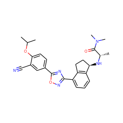 CC(C)Oc1ccc(-c2nc(-c3cccc4c3CC[C@H]4N[C@@H](C)C(=O)N(C)C)no2)cc1C#N ZINC000202710601