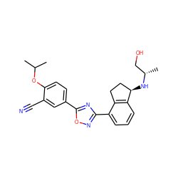 CC(C)Oc1ccc(-c2nc(-c3cccc4c3CC[C@H]4N[C@@H](C)CO)no2)cc1C#N ZINC000117395284