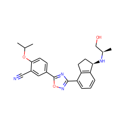 CC(C)Oc1ccc(-c2nc(-c3cccc4c3CC[C@H]4N[C@H](C)CO)no2)cc1C#N ZINC000117395274