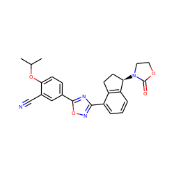 CC(C)Oc1ccc(-c2nc(-c3cccc4c3CC[C@H]4N3CCOC3=O)no2)cc1C#N ZINC000117411548