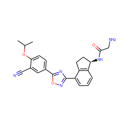 CC(C)Oc1ccc(-c2nc(-c3cccc4c3CC[C@H]4NC(=O)CN)no2)cc1C#N ZINC000202708779