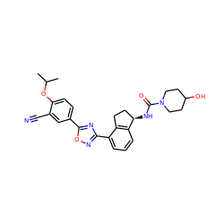 CC(C)Oc1ccc(-c2nc(-c3cccc4c3CC[C@H]4NC(=O)N3CCC(O)CC3)no2)cc1C#N ZINC000202712124