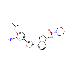 CC(C)Oc1ccc(-c2nc(-c3cccc4c3CC[C@H]4NC(=O)N3CCOCC3)no2)cc1C#N ZINC000202707020