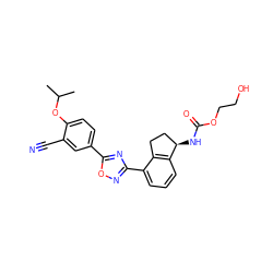 CC(C)Oc1ccc(-c2nc(-c3cccc4c3CC[C@H]4NC(=O)OCCO)no2)cc1C#N ZINC000202704001