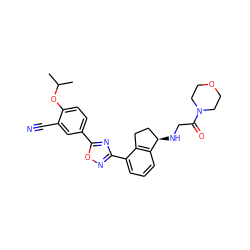 CC(C)Oc1ccc(-c2nc(-c3cccc4c3CC[C@H]4NCC(=O)N3CCOCC3)no2)cc1C#N ZINC000202713784