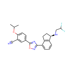 CC(C)Oc1ccc(-c2nc(-c3cccc4c3CC[C@H]4NCC(F)F)no2)cc1C#N ZINC000198834458