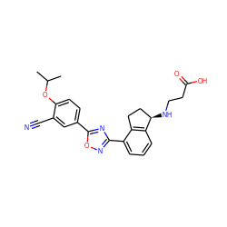 CC(C)Oc1ccc(-c2nc(-c3cccc4c3CC[C@H]4NCCC(=O)O)no2)cc1C#N ZINC000095630867