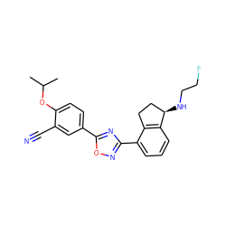 CC(C)Oc1ccc(-c2nc(-c3cccc4c3CC[C@H]4NCCF)no2)cc1C#N ZINC000117420535