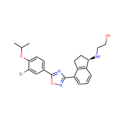 CC(C)Oc1ccc(-c2nc(-c3cccc4c3CC[C@H]4NCCO)no2)cc1Br ZINC000202703203