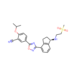 CC(C)Oc1ccc(-c2nc(-c3cccc4c3CC[C@H]4NCCS(C)(=O)=O)no2)cc1C#N ZINC000118270387