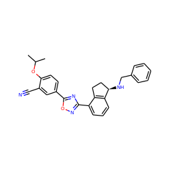 CC(C)Oc1ccc(-c2nc(-c3cccc4c3CC[C@H]4NCc3ccccc3)no2)cc1C#N ZINC000208467595