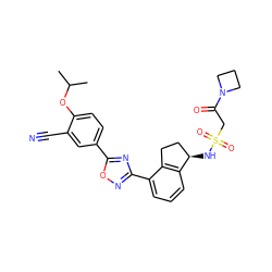 CC(C)Oc1ccc(-c2nc(-c3cccc4c3CC[C@H]4NS(=O)(=O)CC(=O)N3CCC3)no2)cc1C#N ZINC000202710518