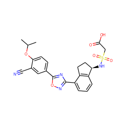 CC(C)Oc1ccc(-c2nc(-c3cccc4c3CC[C@H]4NS(=O)(=O)CC(=O)O)no2)cc1C#N ZINC000117389123