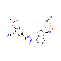 CC(C)Oc1ccc(-c2nc(-c3cccc4c3CC[C@H]4NS(=O)(=O)CC(N)=O)no2)cc1C#N ZINC000202713699