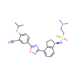 CC(C)Oc1ccc(-c2nc(-c3cccc4c3CC[C@H]4NS(=O)(=O)CCN(C)C)no2)cc1C#N ZINC000118266196