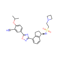 CC(C)Oc1ccc(-c2nc(-c3cccc4c3CC[C@H]4NS(=O)(=O)CCN3CCC3)no2)cc1C#N ZINC000208433100