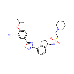 CC(C)Oc1ccc(-c2nc(-c3cccc4c3CC[C@H]4NS(=O)(=O)CCN3CCCCC3)no2)cc1C#N ZINC000202702855