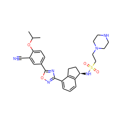 CC(C)Oc1ccc(-c2nc(-c3cccc4c3CC[C@H]4NS(=O)(=O)CCN3CCNCC3)no2)cc1C#N ZINC000214821102