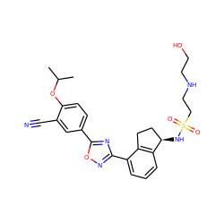 CC(C)Oc1ccc(-c2nc(-c3cccc4c3CC[C@H]4NS(=O)(=O)CCNCCO)no2)cc1C#N ZINC000214823171