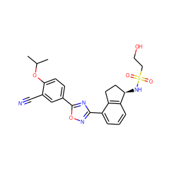 CC(C)Oc1ccc(-c2nc(-c3cccc4c3CC[C@H]4NS(=O)(=O)CCO)no2)cc1C#N ZINC000117378944