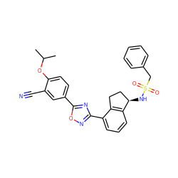 CC(C)Oc1ccc(-c2nc(-c3cccc4c3CC[C@H]4NS(=O)(=O)Cc3ccccc3)no2)cc1C#N ZINC000202702835