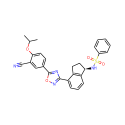 CC(C)Oc1ccc(-c2nc(-c3cccc4c3CC[C@H]4NS(=O)(=O)c3ccccc3)no2)cc1C#N ZINC000214819843