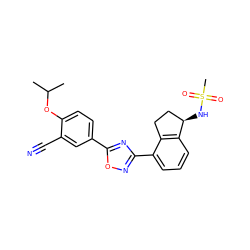 CC(C)Oc1ccc(-c2nc(-c3cccc4c3CC[C@H]4NS(C)(=O)=O)no2)cc1C#N ZINC000117410362