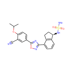 CC(C)Oc1ccc(-c2nc(-c3cccc4c3CC[C@H]4NS(N)(=O)=O)no2)cc1C#N ZINC000117399994