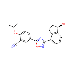 CC(C)Oc1ccc(-c2nc(-c3cccc4c3CC[C@H]4O)no2)cc1C#N ZINC000117381987