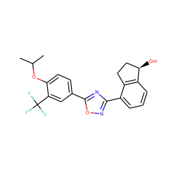 CC(C)Oc1ccc(-c2nc(-c3cccc4c3CC[C@H]4O)no2)cc1C(F)(F)F ZINC000116109940