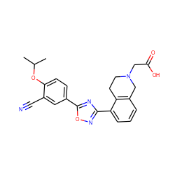 CC(C)Oc1ccc(-c2nc(-c3cccc4c3CCN(CC(=O)O)C4)no2)cc1C#N ZINC000043206640