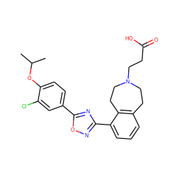 CC(C)Oc1ccc(-c2nc(-c3cccc4c3CCN(CCC(=O)O)CC4)no2)cc1Cl ZINC000139947455