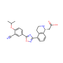 CC(C)Oc1ccc(-c2nc(-c3cccc4c3CCN[C@@H]4CC(=O)O)no2)cc1C#N ZINC000043206634