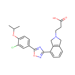 CC(C)Oc1ccc(-c2nc(-c3cccc4c3CN(CCC(=O)O)C4)no2)cc1Cl ZINC000043206616